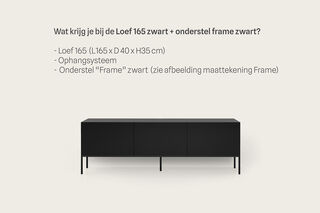 Tv-meubel, RAAT, Loef 165, Zwart, met frame